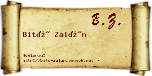Bitó Zalán névjegykártya