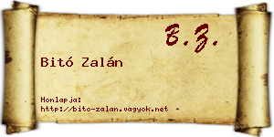 Bitó Zalán névjegykártya
