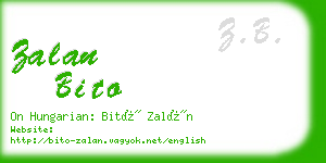 zalan bito business card